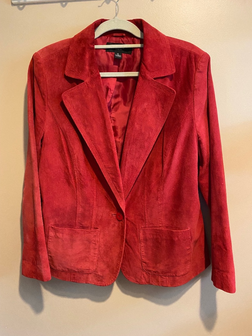 Suede Red Leather Jacket ALFANI 1X